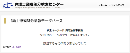 周南法律事務所の懲戒処分1