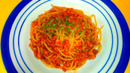 高野豆腐のトマトパスタ