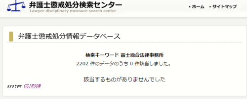 富士総合法律事務所の懲戒処分1
