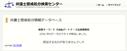 大谷＆パートナーズの懲戒処分1