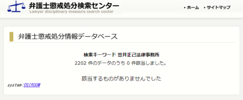 笠井正己法律事務所の懲戒処分1