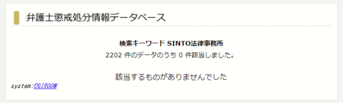 SINTO法律事務所の懲戒処分1
