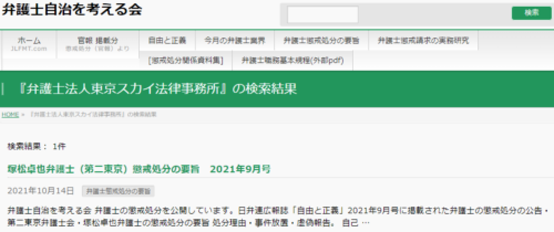 塚松卓也の懲戒処分1